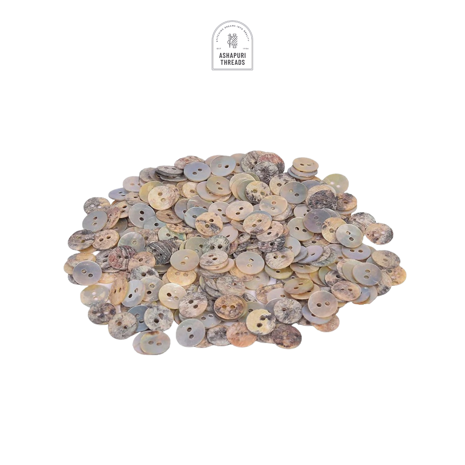Light Brown Sea Shell (MOP) Buttons – Glossy/Matt Finish/2 Hole