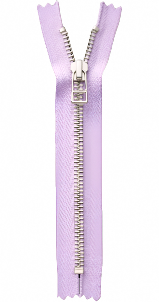 Pewter Silver Metal Zipper