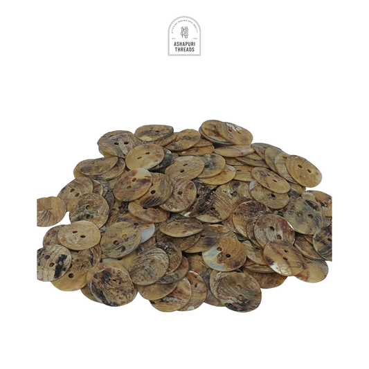 Light Brown Plastic Sea Shell Buttons – Cream Colour /Pack of 1 Gross (MOQ 5 Gross)