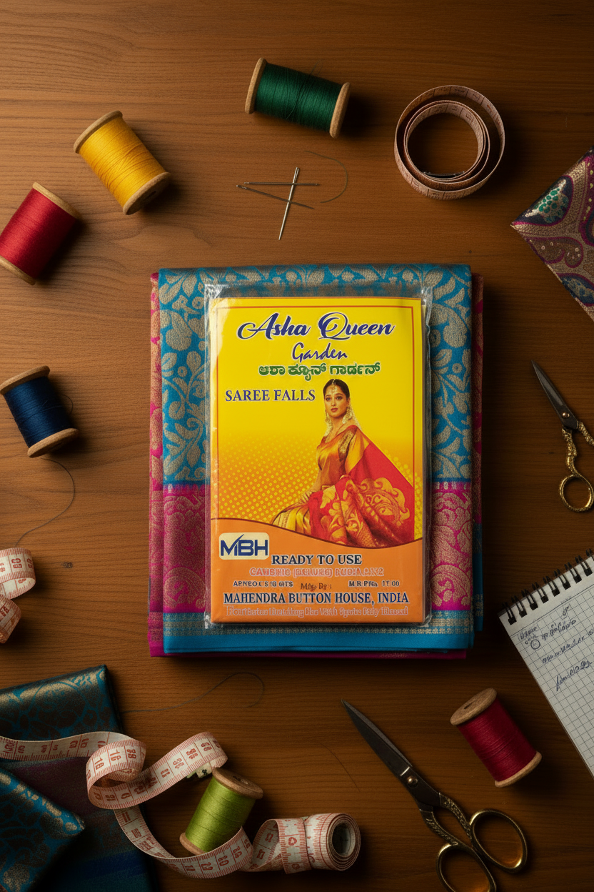 Asha Queen Saree Fall – Premium Quality | 180 cm | Sink-less | Fade-Resistant