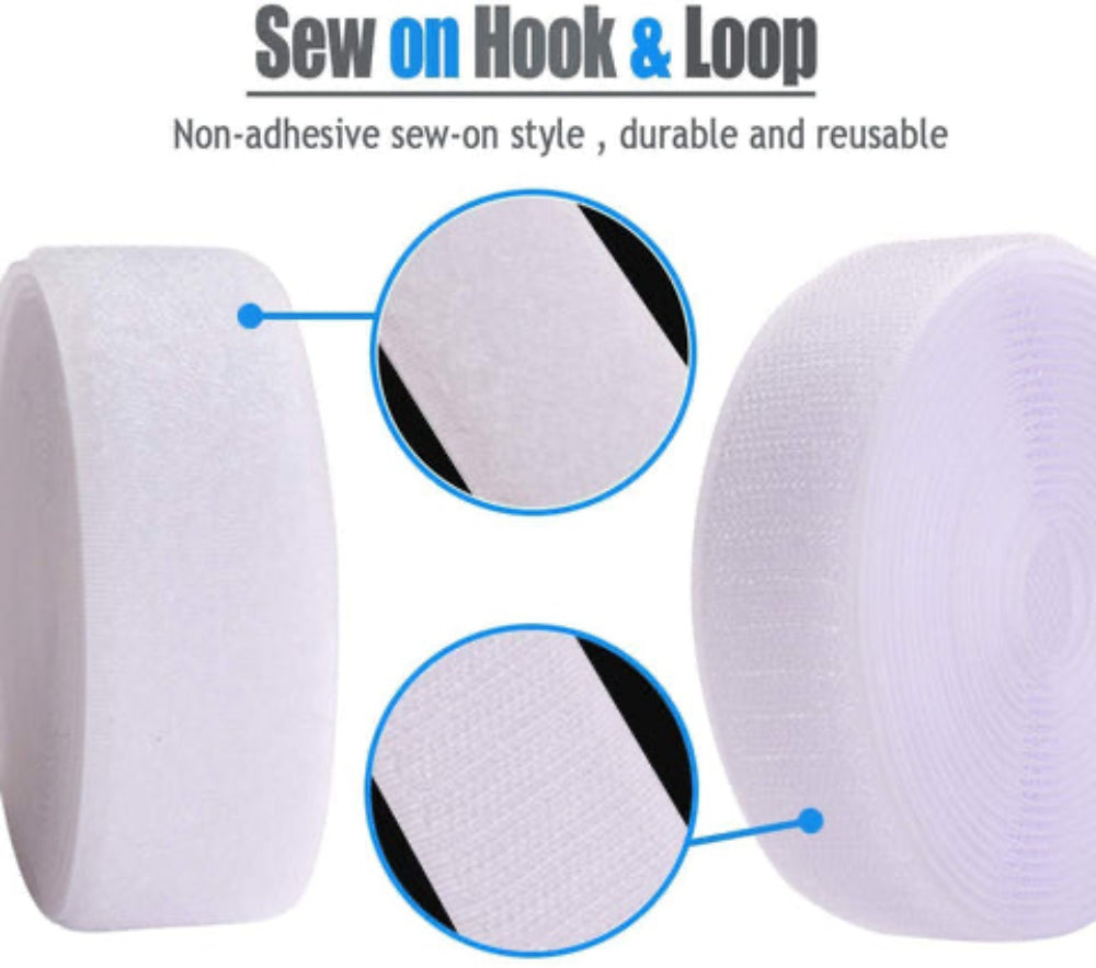 Two-Sided Hook & Loop Tape (White) – Durable Fastening Solution