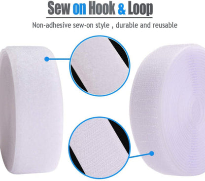 Two-Sided Hook & Loop Tape (White) – Durable Fastening Solution