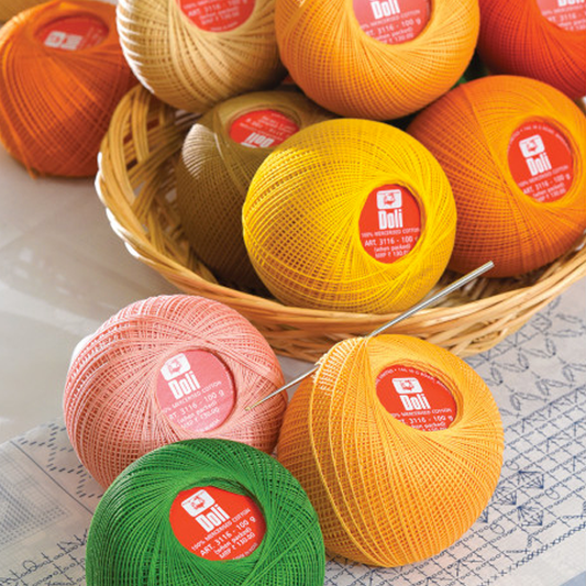 Doli Mercer Crochet Cotton – 100g Ball | 100% Cotton | High Lustre