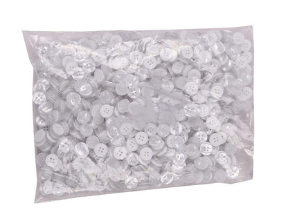 White Polyester Round Ring 4-Hole Buttons – Pack of 1 Gross