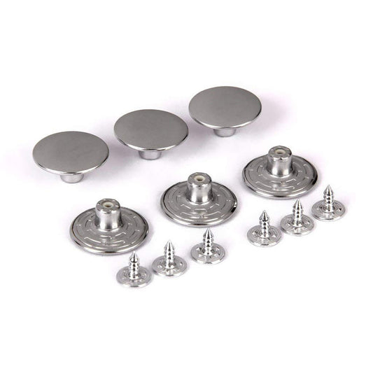 Silver Stainless Steel Jeans Metal Button