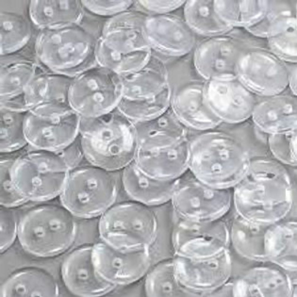 Transparent Plastic 2-Hole Buttons – Pack of 1 Gross