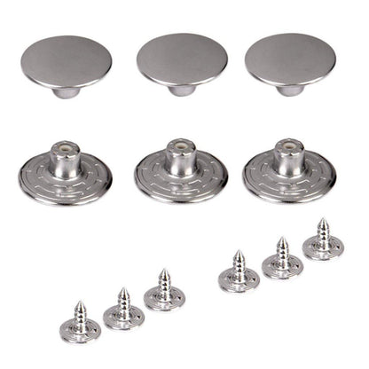 Silver Stainless Steel Jeans Metal Button