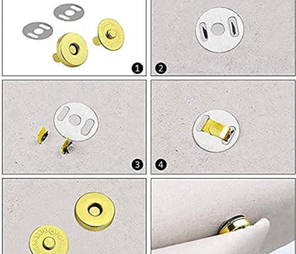 Golden Metal Magnetic Button Snaps Fasteners
