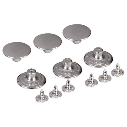 Silver Stainless Steel Jeans Metal Button (Pack of 60)