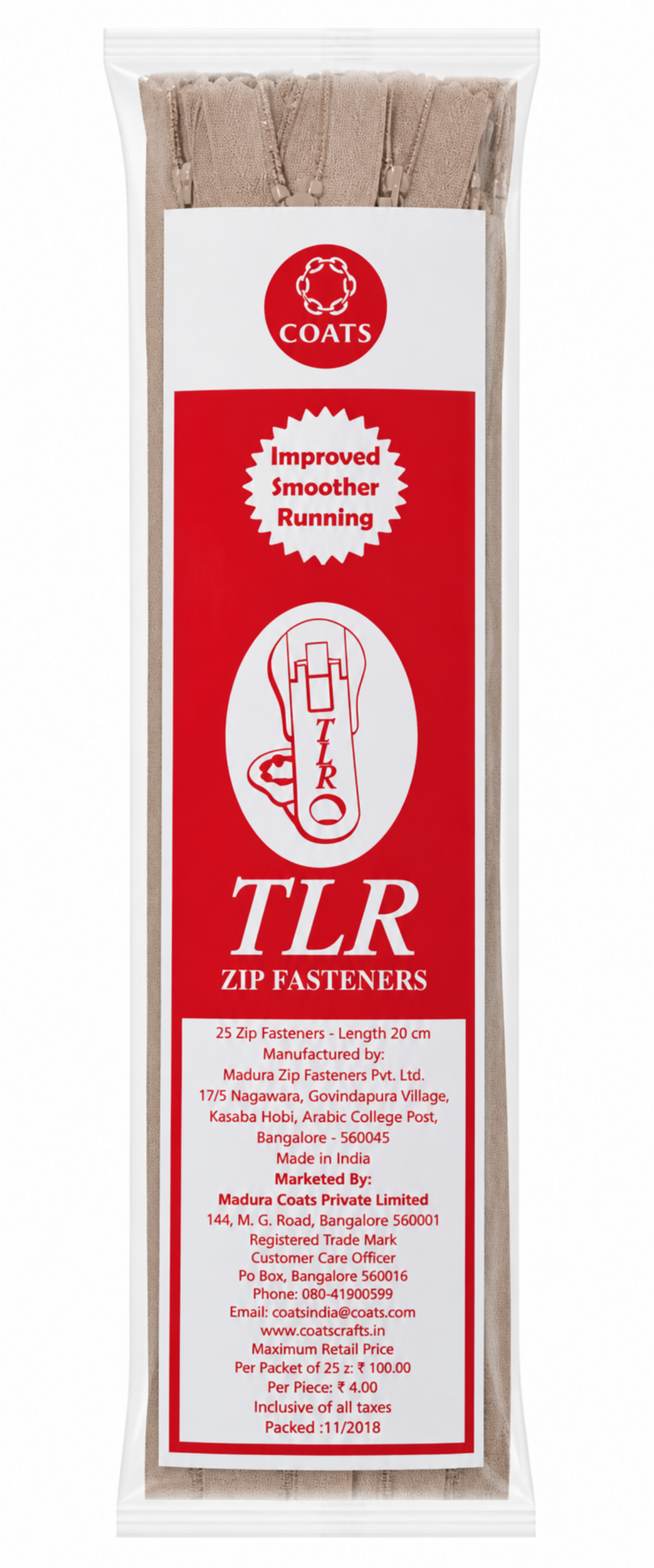 TLR Coil Zipper – Premium Monofilament | Smooth Running | 6 & 8 Inch