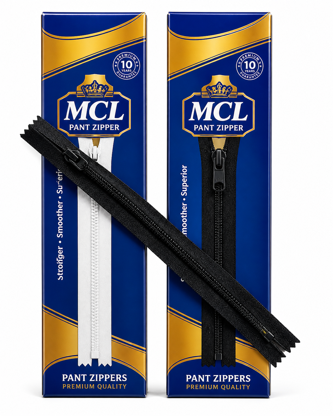 MCL Metal Zipper – Premium Trouser Zip | Brass Stops | 8 Inch